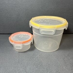 Snapware Round Plastic Food Storage Containers Set 1.2 & 7.5 Cups Airtight Lids